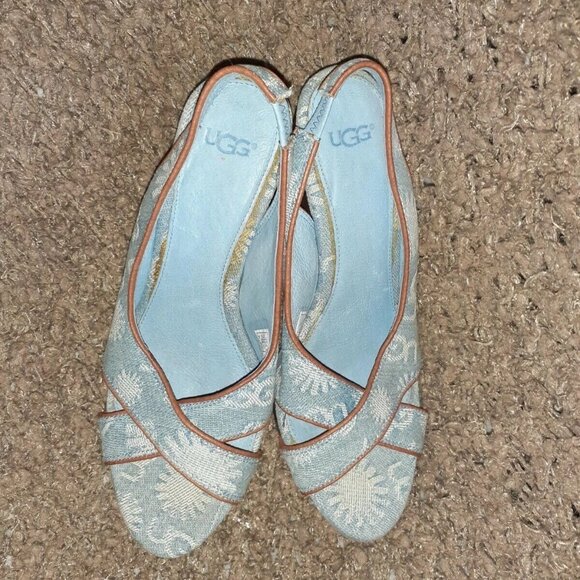 UGG-Hazel-Denim Blue-Platform Wedge Sandals/Shoes-Sz 5.5-Near Mint - Picture 6 of 7